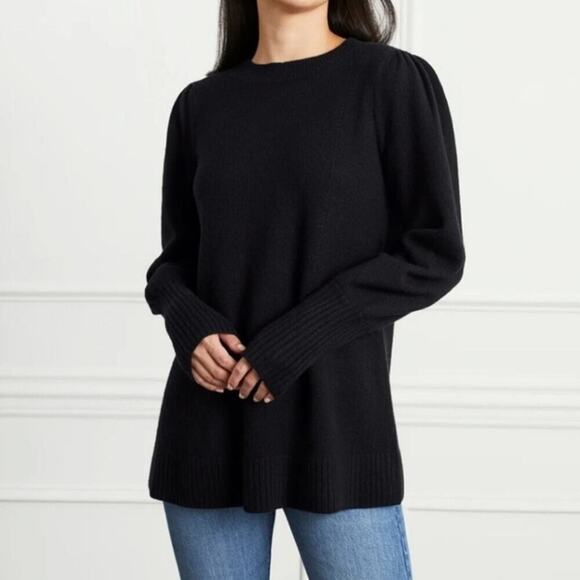 Hill House NWT Black 100% Merino Wool Silvia Pullover Sweater L SOLD OUT - Picture 1 of 13
